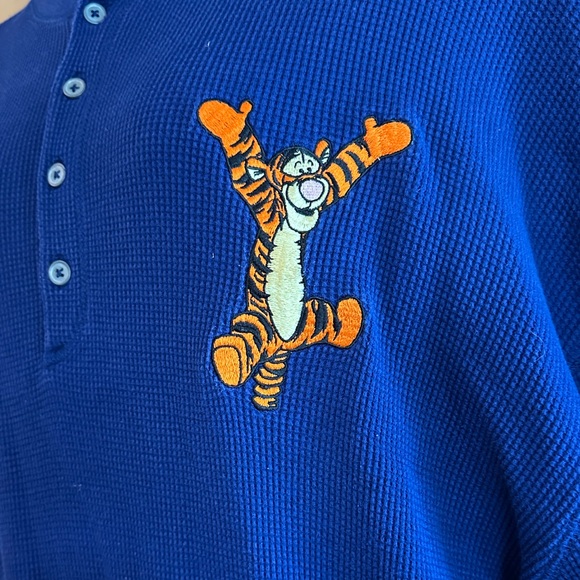 Vintage Disney Long Sleeve Henley with Tigger Embroidery - Picture 3 of 10
